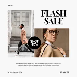 Brown Minimalist Flash sale Instagram Post