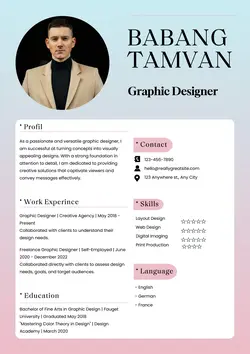 Business Graphic Designer Resume Minimalist