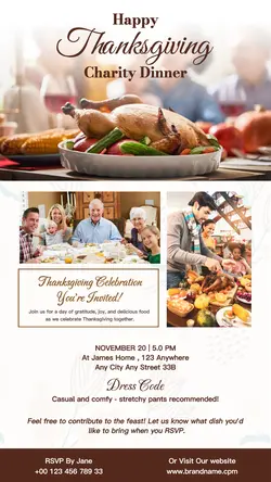Thanksgiving Charity Invitation Instagram Story