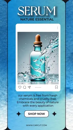 Blue Nature serum  promotion instagram story