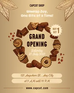Food Choholate Shop Grand Opening Instagram Portrait