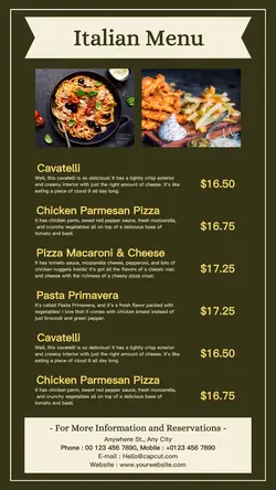 Food Italian Food Menu Instagram Story