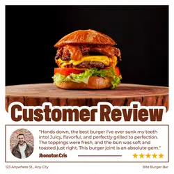 Burger Customer Review Instagram Post
