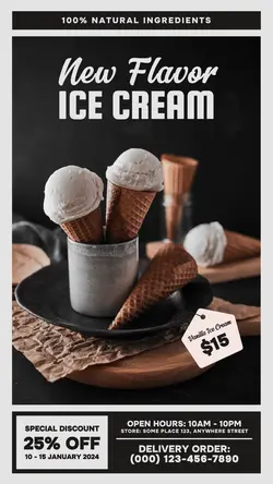 ice cream promotion instagram story