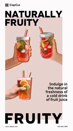 foodstuff&Strawberry juice advertise Minimalist 