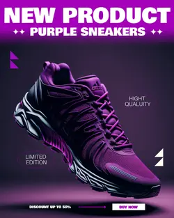 Purple Sneakers Promotion Instagram Post