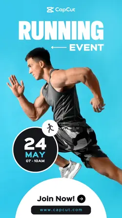 Blue Modern Running Event Instagram Story