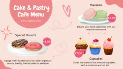 Food and Beverage Cake & Pastry Menu