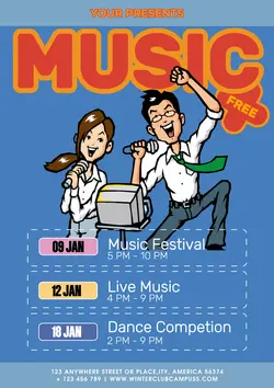 Non-marketing Campus Poster music party