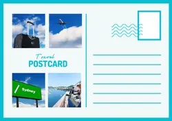 Non marketing Postcard Blue simple