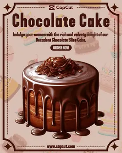 Food Chocolate Cake Product Display Instagram Portrait
