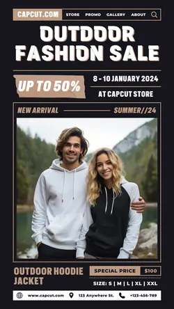 Outdoor Fashion Sale Poster Promotion TikTok Post
