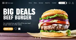 Food Burger Sale Promotion In Landing Page