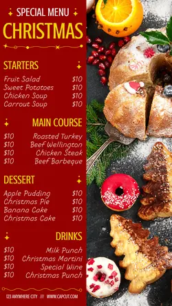 Christmas Day Menu Promotion Instagram Story