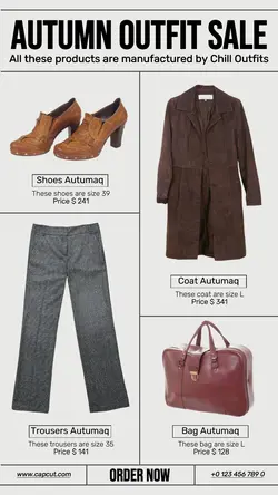 Autumn Outfit Sale Product Display Instagram Story Cream Brown Minimalist