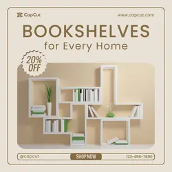 Minimalist Bookshelf Promotions Instagram Post