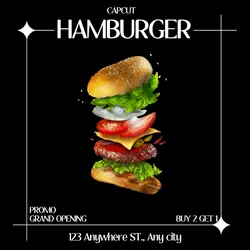 FOOD & BAVERAGE GRAND OPENING INSTAGRAM POST BLACK