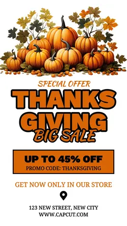 Thanksgiving Big Sale Promotion Instagram Story