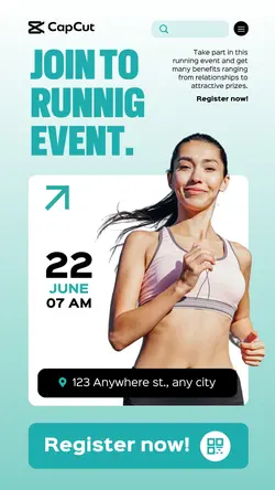 Blue Modern UI Running Event Instagram Story