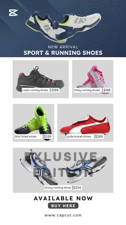 new arrival running shoes instagram story