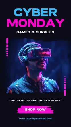 Cyber Monday Game Store Sale Instagram Story