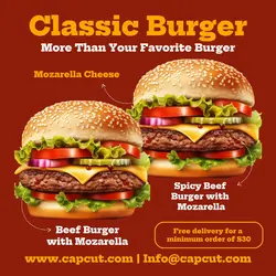 Food Classic Burger Display Instagram Post