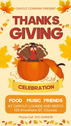 Thanksgiving Celebration Invitation Instagram Stor