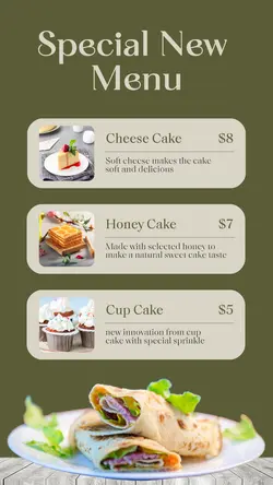 Food Cake Menu Instagram Story