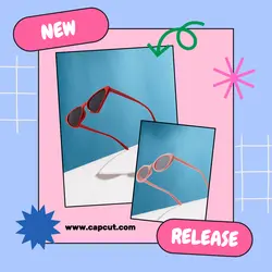 Fashion Sunglasses New Release Instagram Post Pink Retro Style