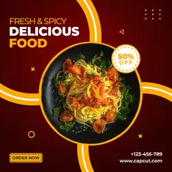 Spaghetti Promotion Sale Instagram Post Red And Yellow Modern