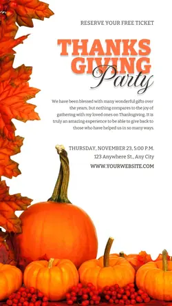 Thanksgiving Party Instagram Story