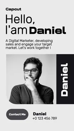 Grey Minimalist Digital Marketer Social Card Story
