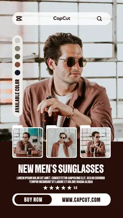 New Men Sunglasses Fashion Industry Promotion instagram story