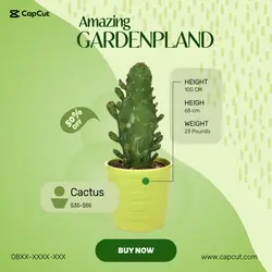 Design for plant shop or product design promotion on social media