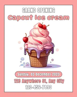 food and beverage grand opening ice cream