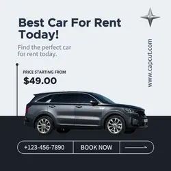 Cars and Autoparts Rent Car Instagram Post