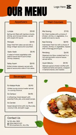 Food Indonesian Food Menu Instagram Story
