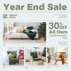 Year End Sale Matcha Green Instagram Post