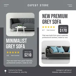 Premium Grey Sofa Furniture Instagram Feed