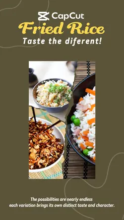 Food display fried rice menu instagram story