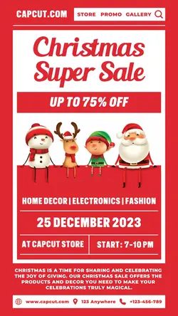 Christmas Super Sale Poster Promotion TikTok Post