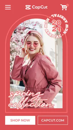2024 Spring Fashion New Collection With Radiant Red Color Theme Instagram Story