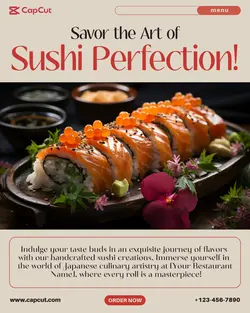 Food Sushi Product Display Instagram Post