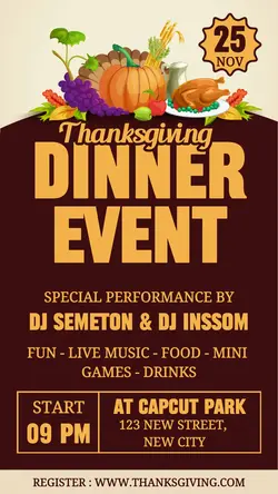 Thanksgiving Dinner Event Instagram Story