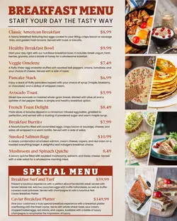 Breakfast Food Menu Instagram Portrait