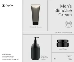 Men Skincare Cosmetic Cream Display Minimalist