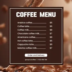 Coffee Menu Promotion Instagram Post