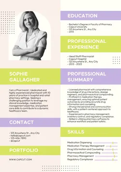 Business Pharmacist Resume