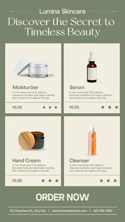Beauty and Personal Skincare Product Display
