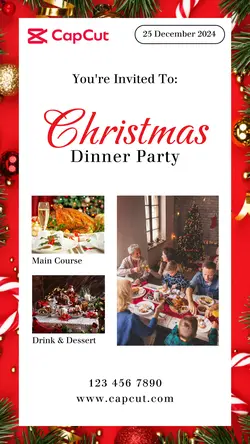 Christmas Dinner Party Invitation TikTok Post